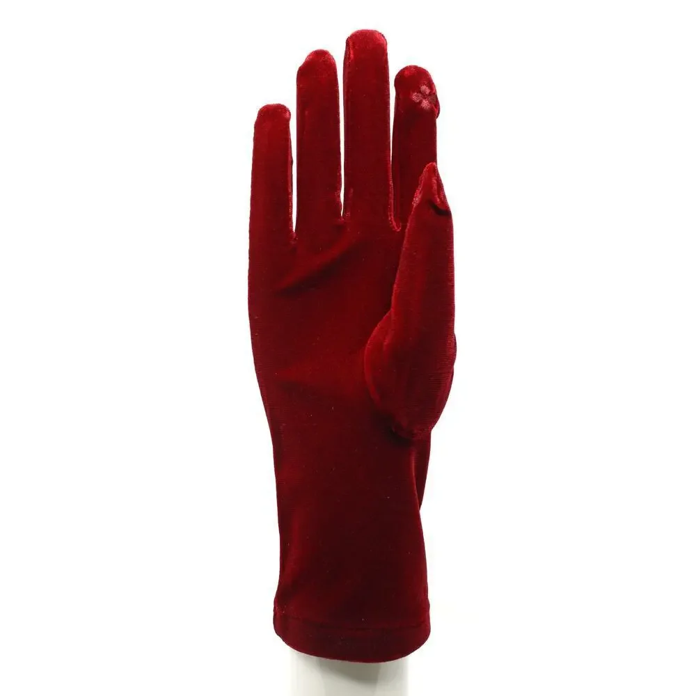 Burgundy Velvet Wrist Length Dress Gloves Church Formal Accessory – Hey Viv